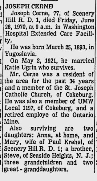 Joseph Cerne obit